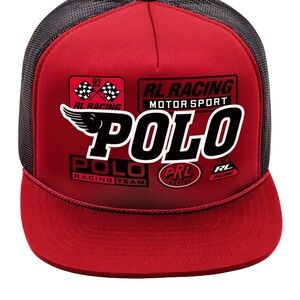 Polo by Ralph Lauren Red and Black Racing Cap